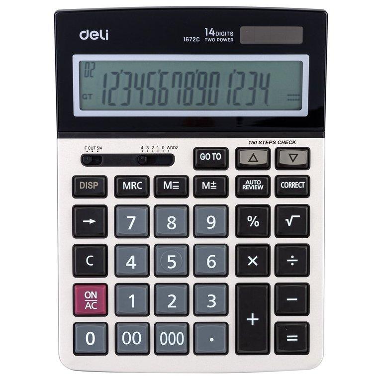 Deli Desktop CALCULATOR-METAL-14 Dgts DLW1672C